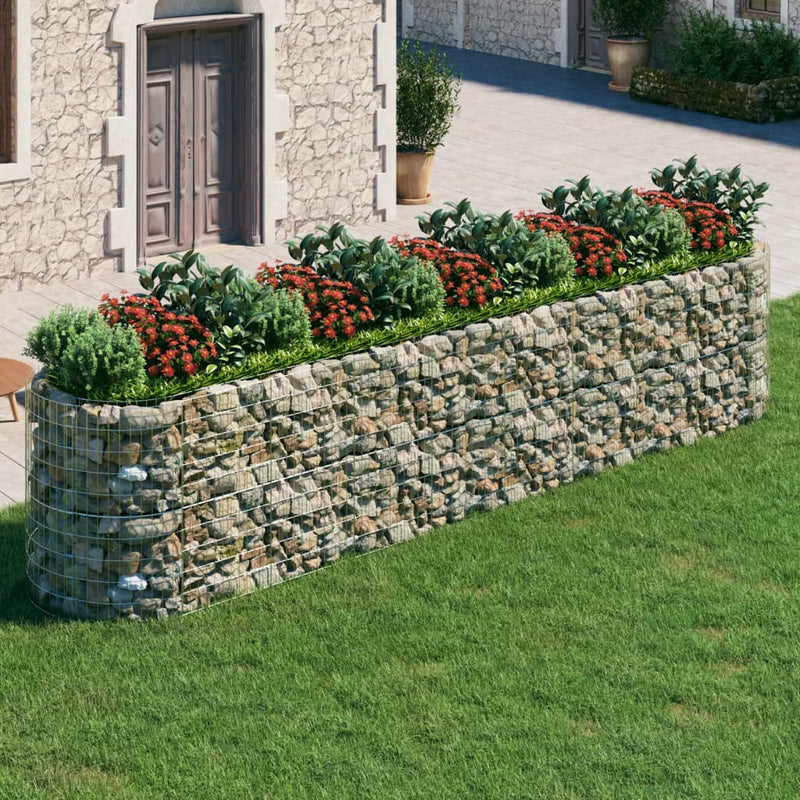 vidaXL Gabbione con Letto Rialzato in Ferro Zincato 500x100x100 cm - Image 1 of 7