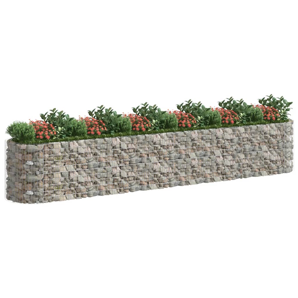 vidaXL Gabbione con Letto Rialzato in Ferro Zincato 600x100x100 cm - Image 3 of 7