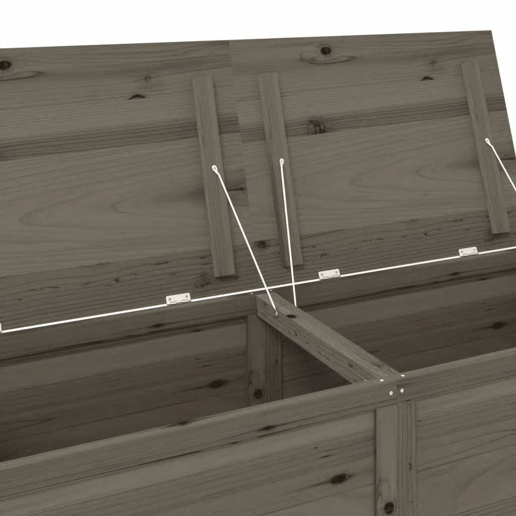 vidaXL Scatola per Cuscini in Legno Massello di Abete 150x50x56 cm Antracite - Image 6 of 8