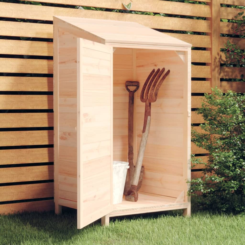 vidaXL Solid Fir Wood Garden Shed 55x52x112 cm Brown - Image 1 of 29