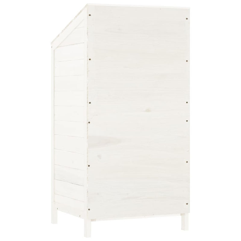 vidaXL Cobertizo de Jardín Madera Maciza de Abeto 55x52x112 cm Blanco - Image 5 of 7