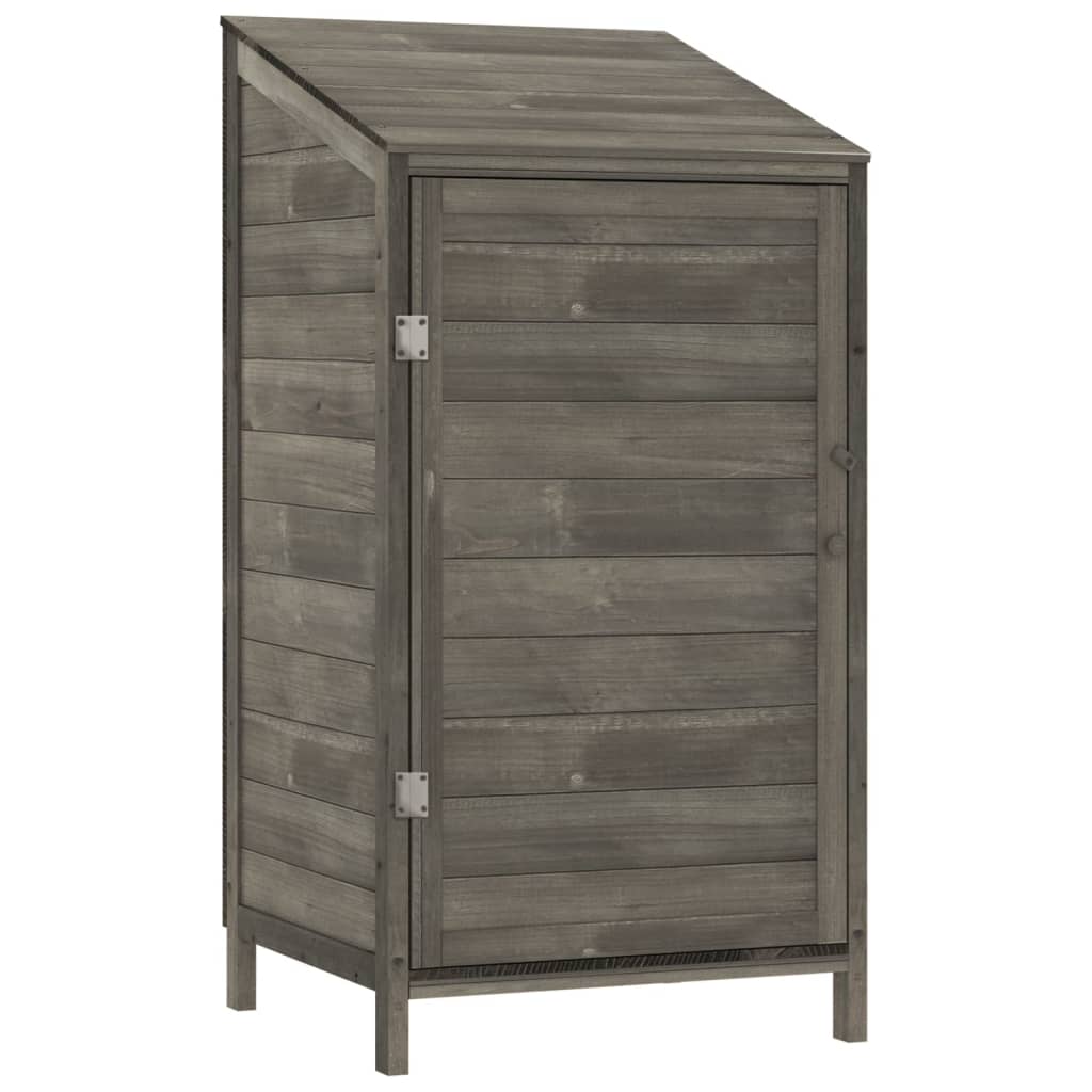 vidaXL Caseta de Jardín Madera Maciza de Abeto 55x52x112 cm Antracita - Image 4 of 15