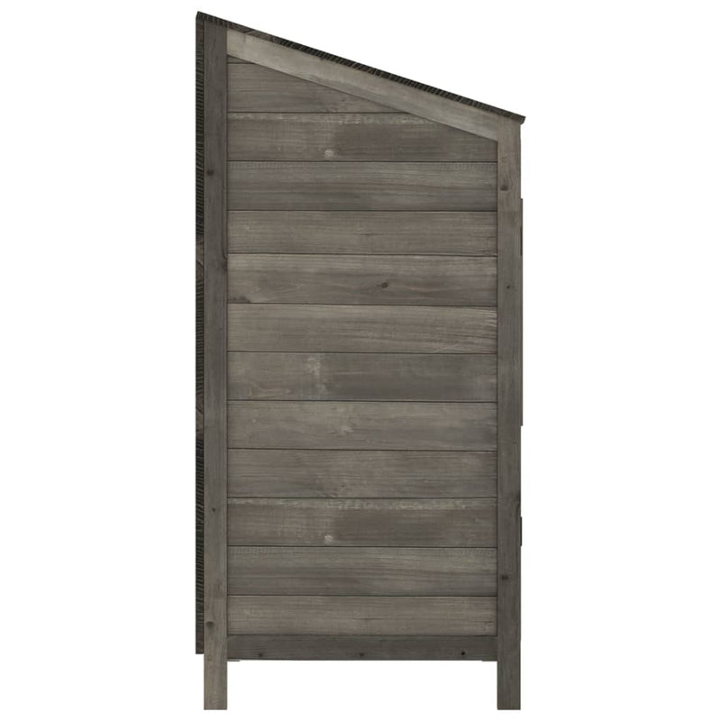 vidaXL Caseta de Jardín Madera Maciza de Abeto 55x52x112 cm Antracita - Image 7 of 15