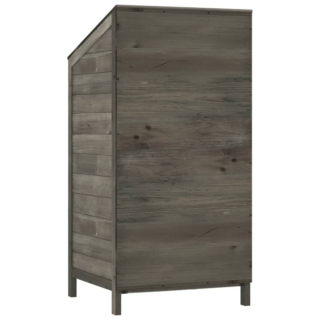 vidaXL Caseta de Jardín Madera Maciza de Abeto 55x52x112 cm Antracita - Image 10 of 15