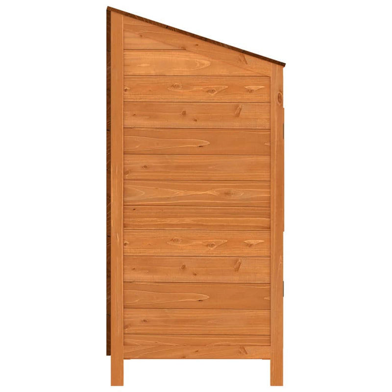 vidaXL Solid Fir Wood Garden Shed 55x52x112 cm Brown - Image 4 of 7
