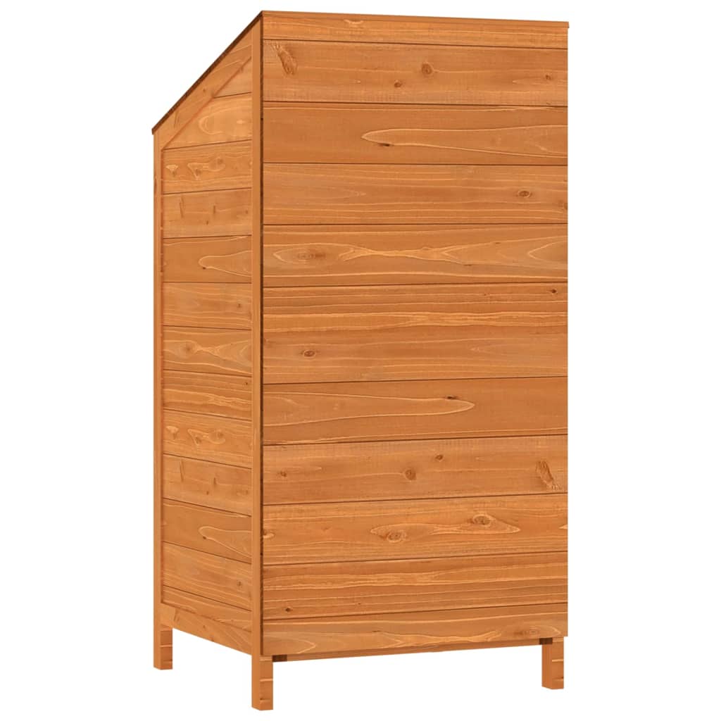 vidaXL Solid Fir Wood Garden Shed 55x52x112 cm Brown - Image 5 of 7