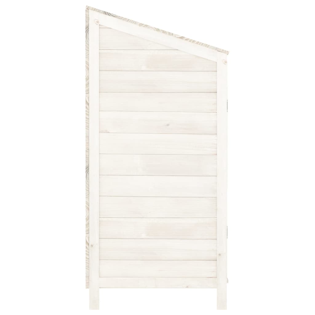 vidaXL Caseta de Jardín de Madera Maciza de Abeto 102x52x112 cm Blanca - Image 4 of 7