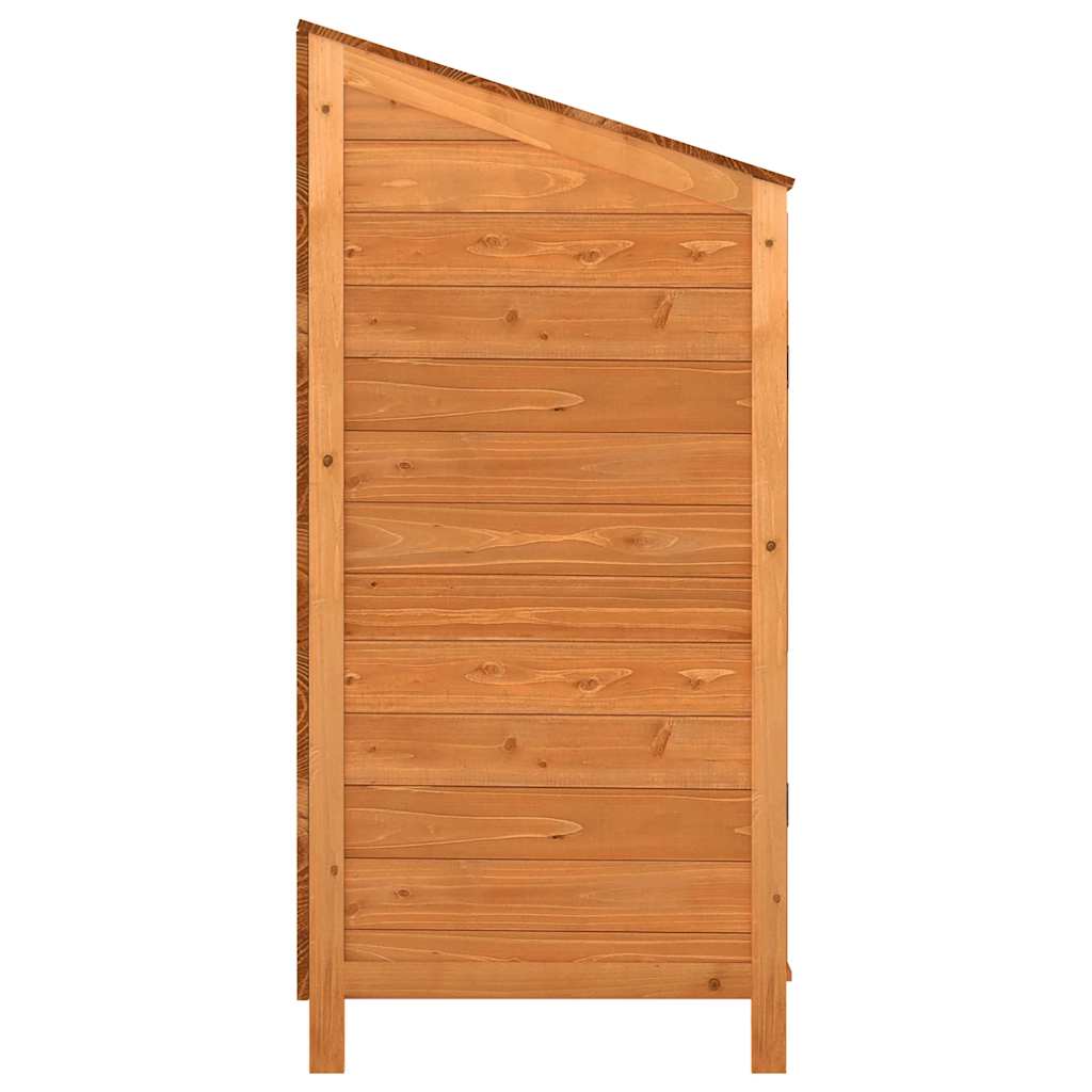 vidaXL Solid Fir Wood Garden Shed, 102x52x112 cm, Brown - Image 7 of 15