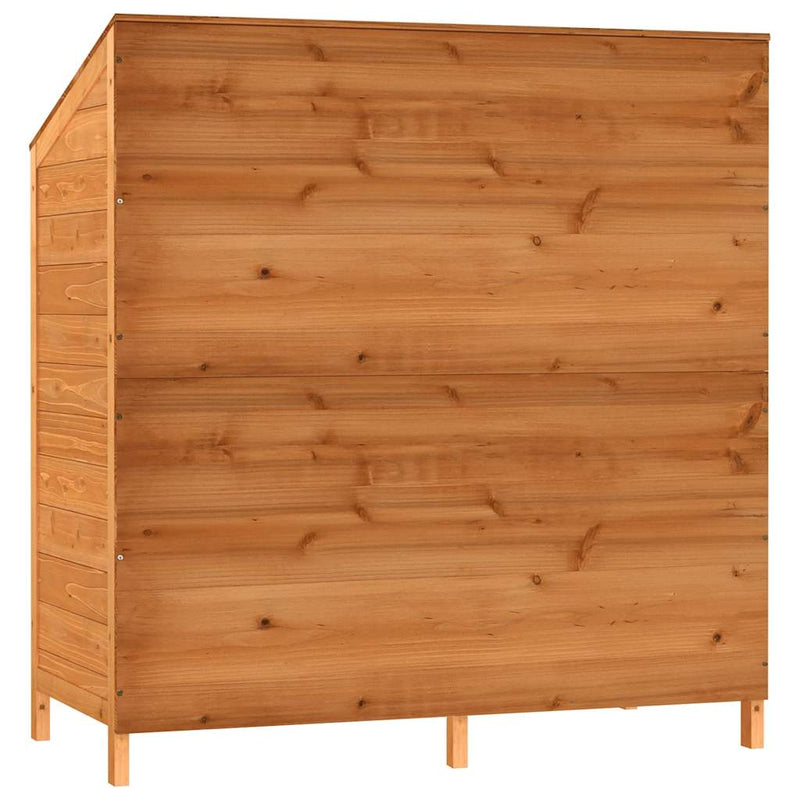 vidaXL Solid Fir Wood Garden Shed, 102x52x112 cm, Brown - Image 9 of 15