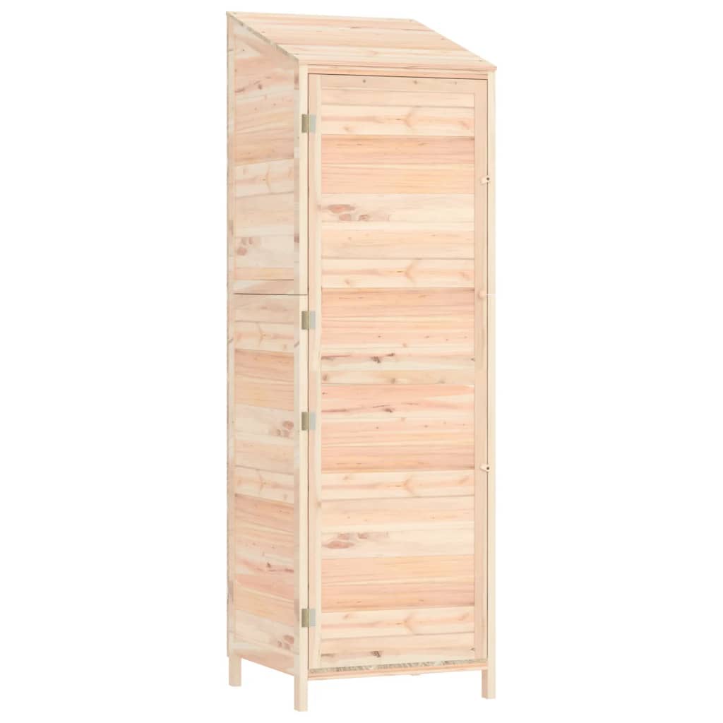 vidaXL Solid Fir Wood Garden Shed 55x52x112 cm Brown - Image 8 of 29