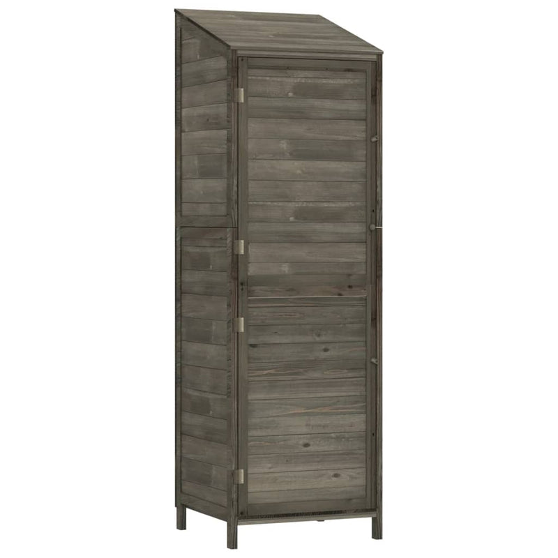 vidaXL Solid Fir Wood Garden Shed 55x52x174.5 cm Anthracite - Image 2 of 8