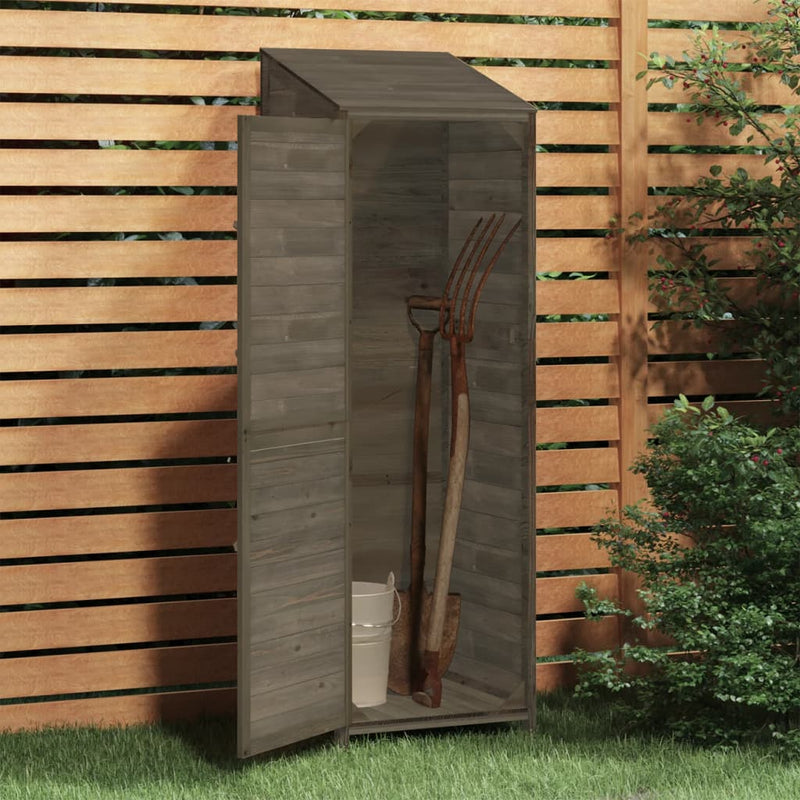 vidaXL Solid Fir Wood Garden Shed 102x52x174.5 cm Anthracite - Image 5 of 16