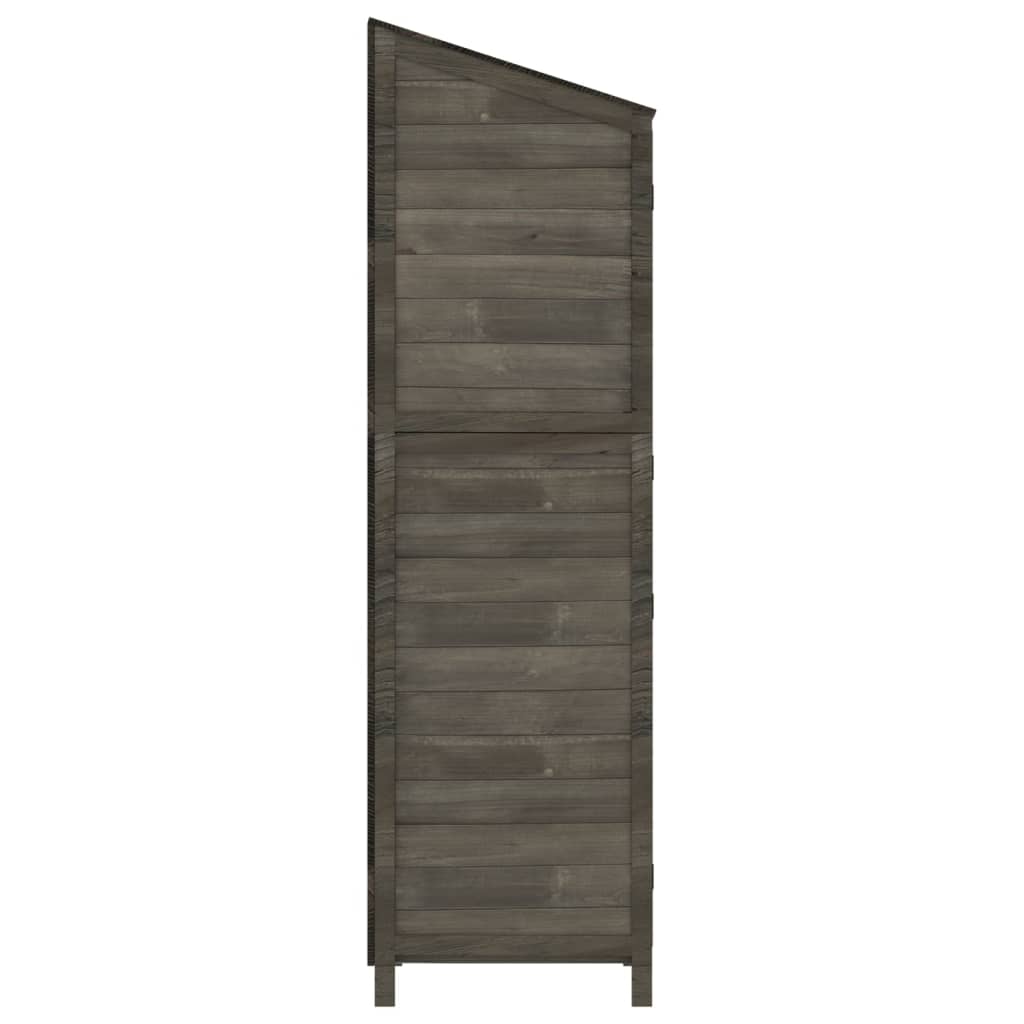vidaXL Solid Fir Wood Garden Shed 55x52x174.5 cm Anthracite - Image 4 of 8