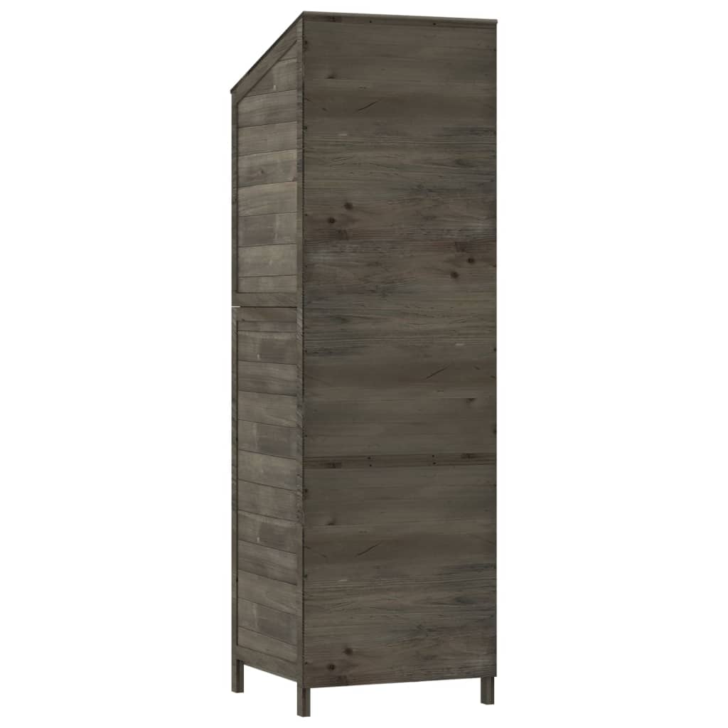 vidaXL Solid Fir Wood Garden Shed 55x52x174.5 cm Anthracite - Image 5 of 8