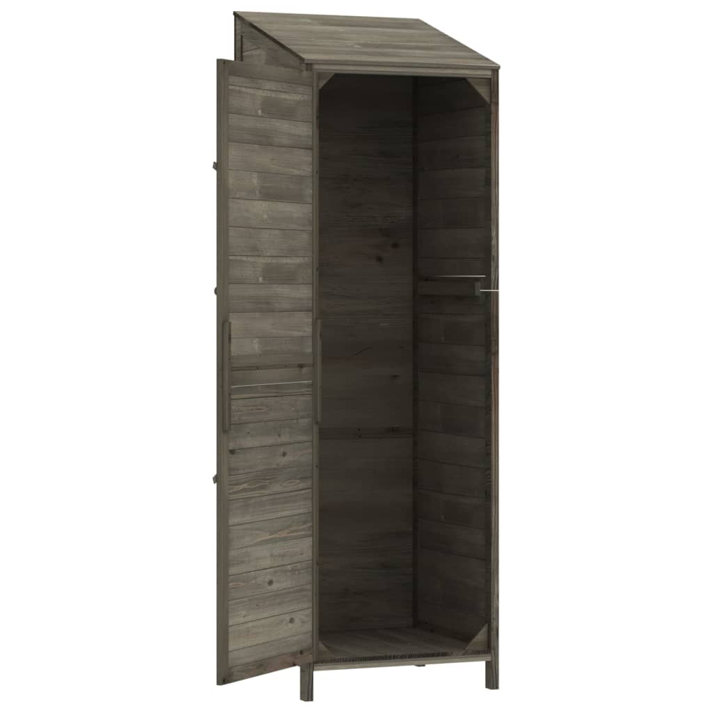 vidaXL Caseta de Jardín Madera Maciza de Abeto 55x52x112 cm Antracita - Image 11 of 15