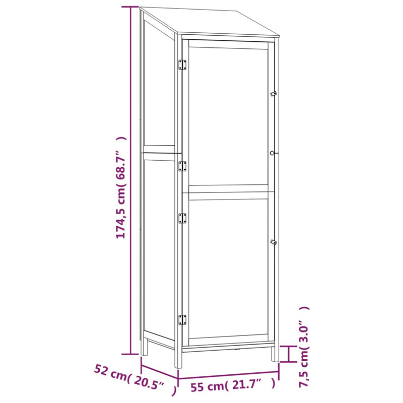 vidaXL Solid Fir Wood Garden Shed 102x52x174.5 cm Anthracite - Image 13 of 16