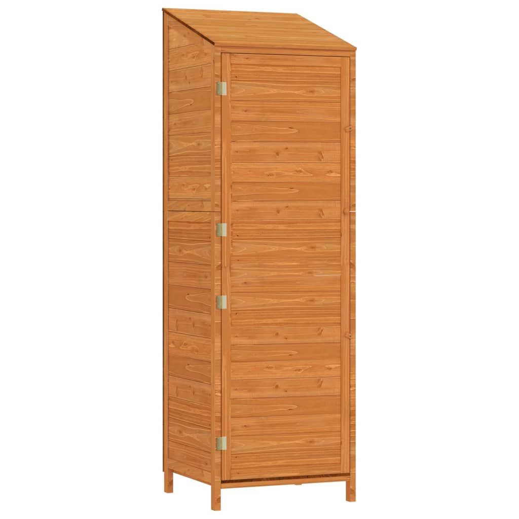 vidaXL Fir Wood Garden Shed 55x52x174.5 cm Brown - Image 2 of 8