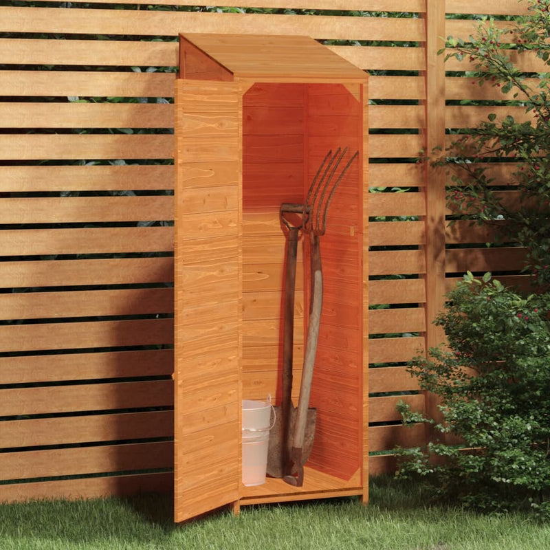 vidaXL Fir Wood Garden Shed 55x52x174.5 cm Brown - Image 3 of 8