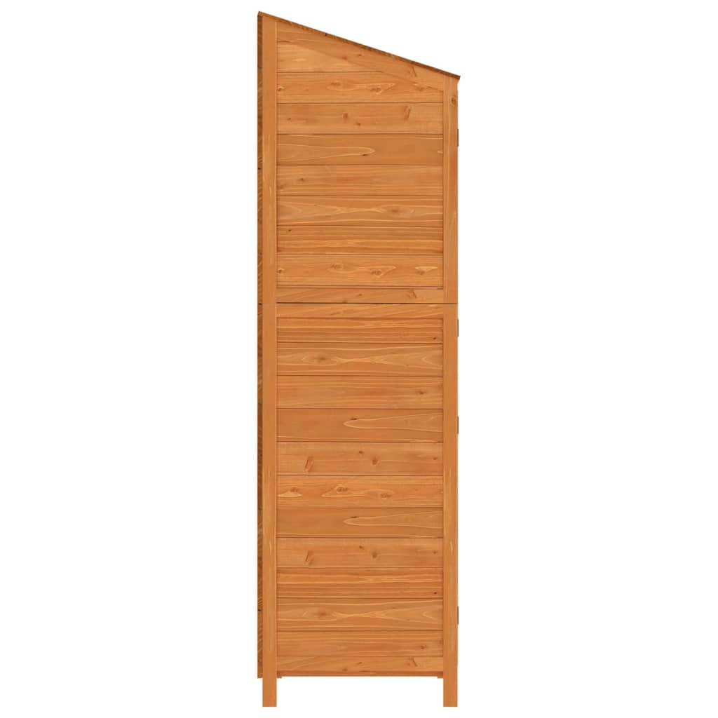 vidaXL Fir Wood Garden Shed 55x52x174.5 cm Brown - Image 4 of 8