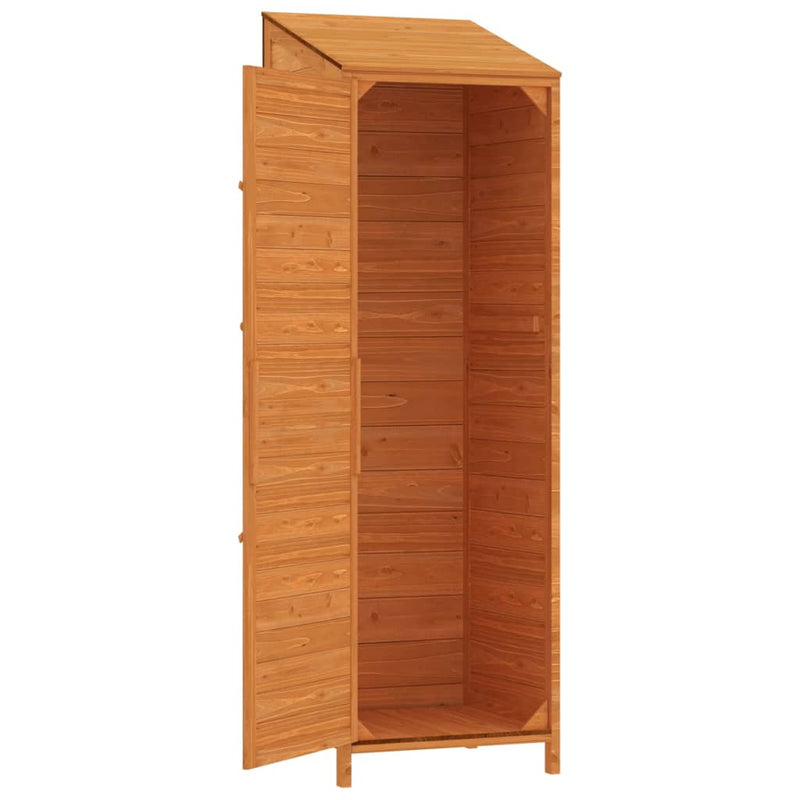 vidaXL Fir Wood Garden Shed 55x52x174.5 cm Brown - Image 6 of 8