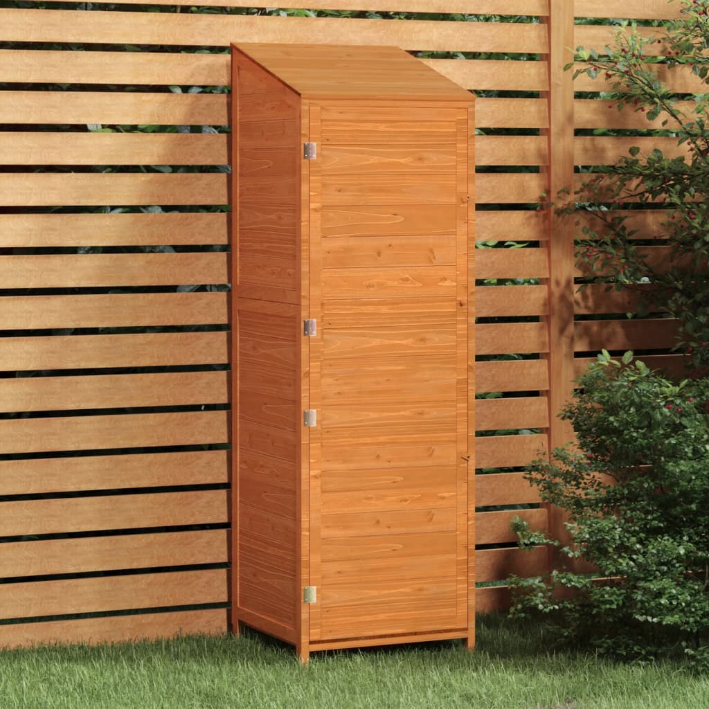 vidaXL Fir Wood Garden Shed 55x52x174.5 cm Brown - Image 1 of 8