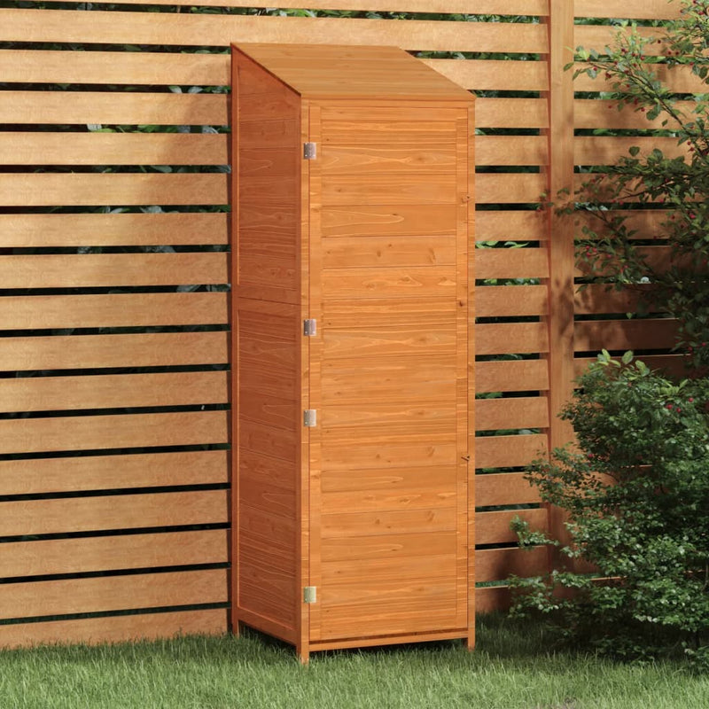 vidaXL Fir Wood Garden Shed 55x52x174.5 cm Brown - Image 1 of 8