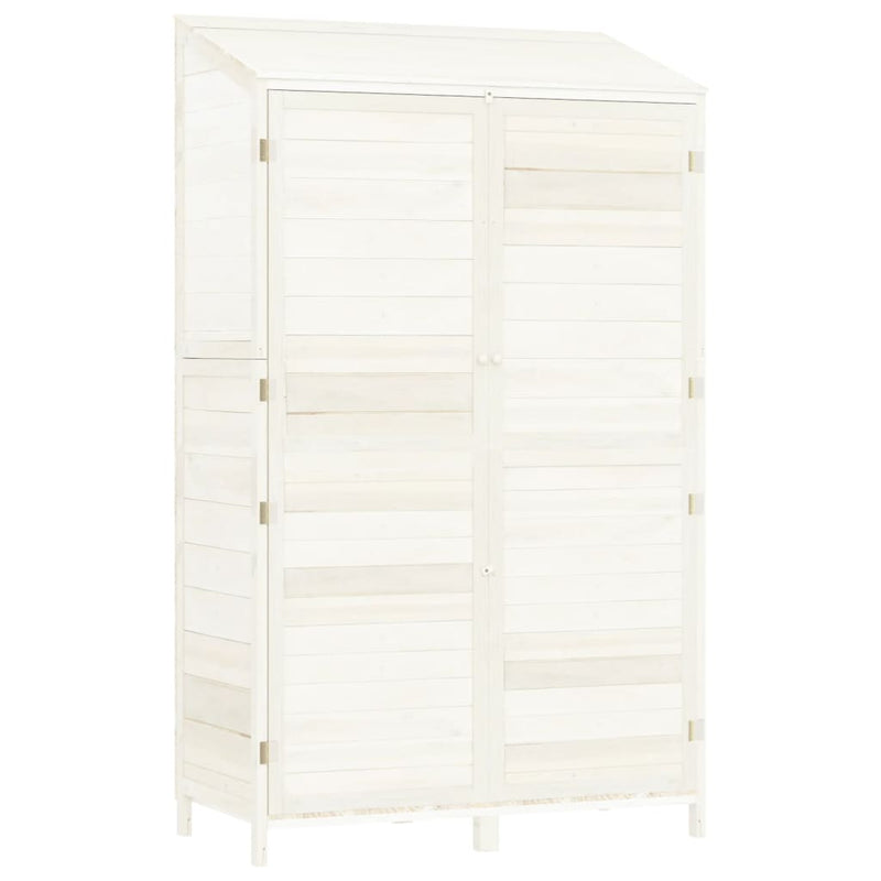 vidaXL Capanno da Giardino in Legno Massello di Abete 102x52x174,5 cm Bianco - Image 2 of 8
