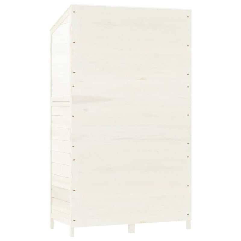 vidaXL Capanno da Giardino in Legno Massello di Abete 102x52x174,5 cm Bianco - Image 5 of 8