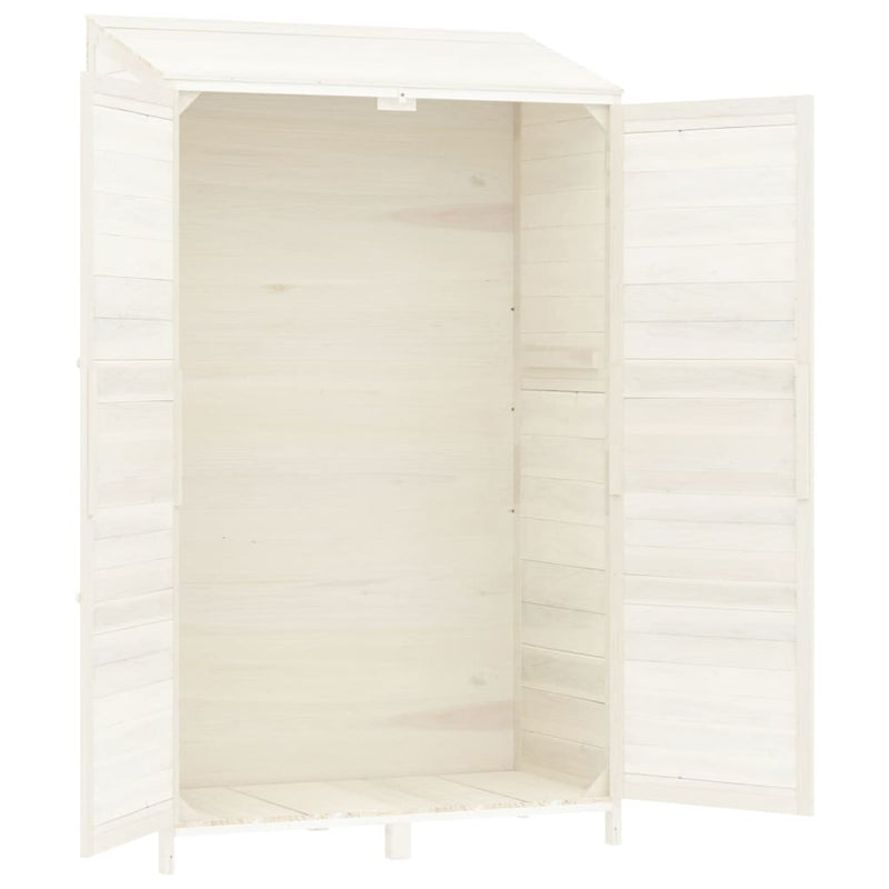 vidaXL Capanno da Giardino in Legno Massello di Abete 102x52x174,5 cm Bianco - Image 6 of 8
