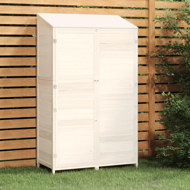 vidaXL Capanno da Giardino in Legno Massello di Abete 102x52x174,5 cm Bianco - Image 1 of 8
