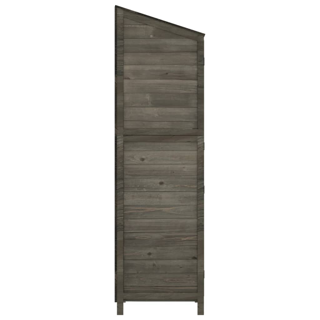 vidaXL Solid Fir Wood Garden Shed 102x52x174.5 cm Anthracite - Image 8 of 16