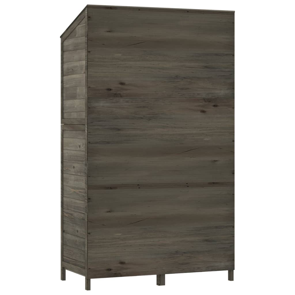 vidaXL Solid Fir Wood Garden Shed 102x52x174.5 cm Anthracite - Image 9 of 16