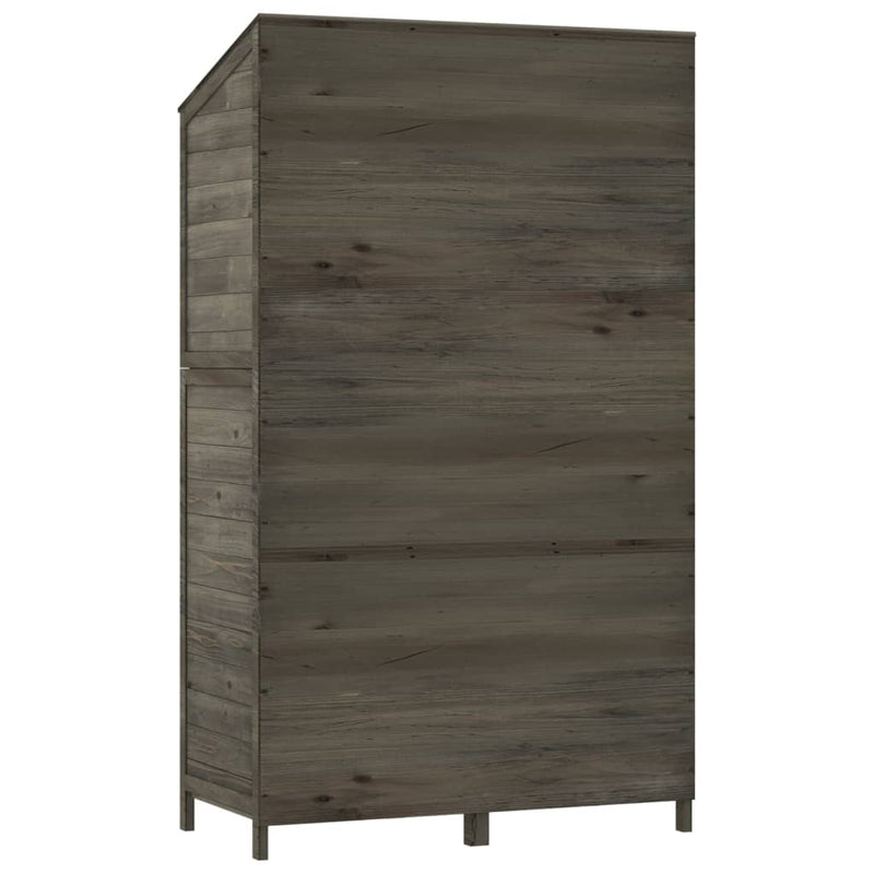vidaXL Solid Fir Wood Garden Shed 102x52x174.5 cm Anthracite - Image 9 of 16