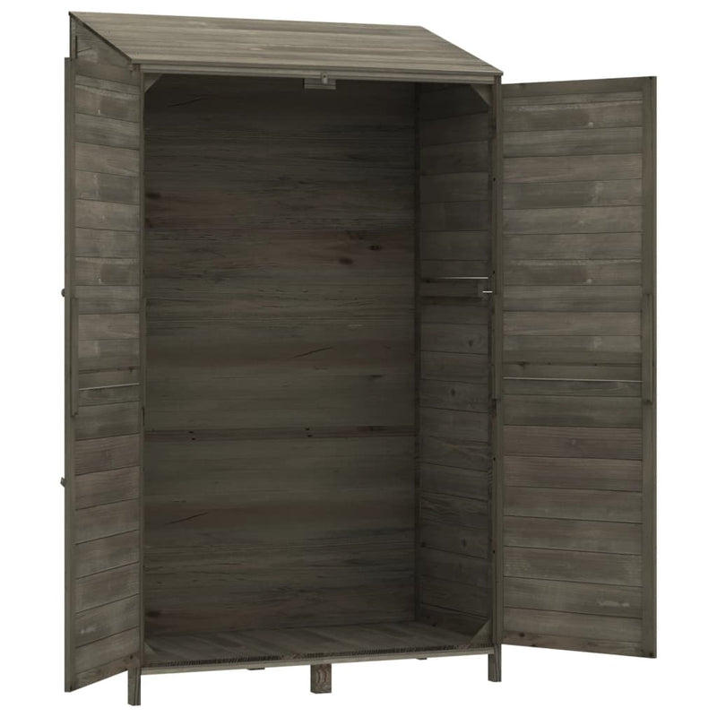 vidaXL Solid Fir Wood Garden Shed 102x52x174.5 cm Anthracite - Image 12 of 16