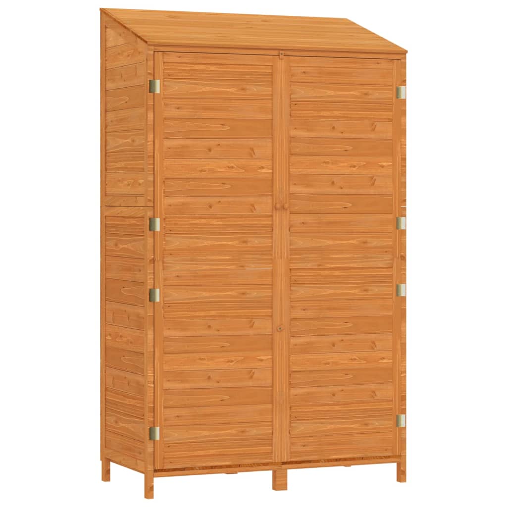 vidaXL Solid Fir Wood Garden Shed, 102x52x112 cm, Brown - Image 3 of 15