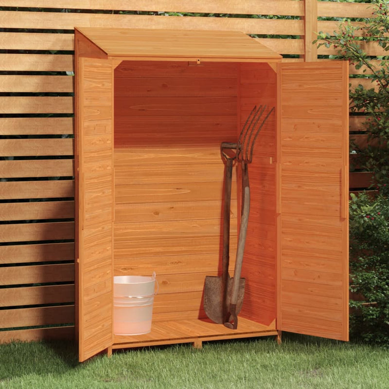 vidaXL Caseta de Jardín en Madera Maciza de Abeto 102x52x174,5 cm Marrón - Image 3 of 8