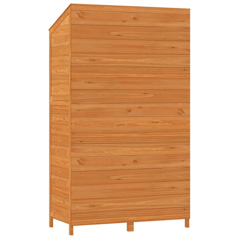 vidaXL Solid Fir Wood Garden Shed, 102x52x112 cm, Brown - Image 10 of 15