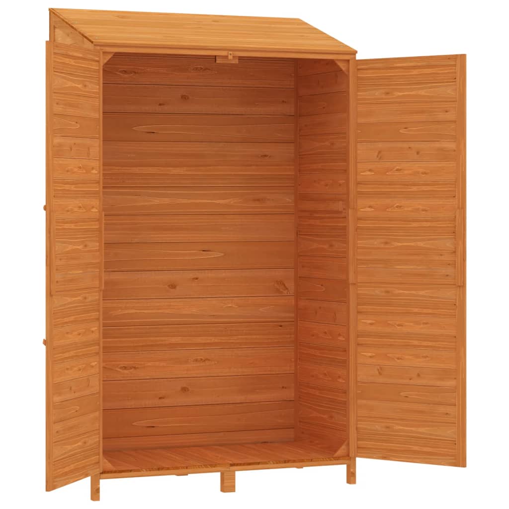 vidaXL Solid Fir Wood Garden Shed, 102x52x112 cm, Brown - Image 11 of 15
