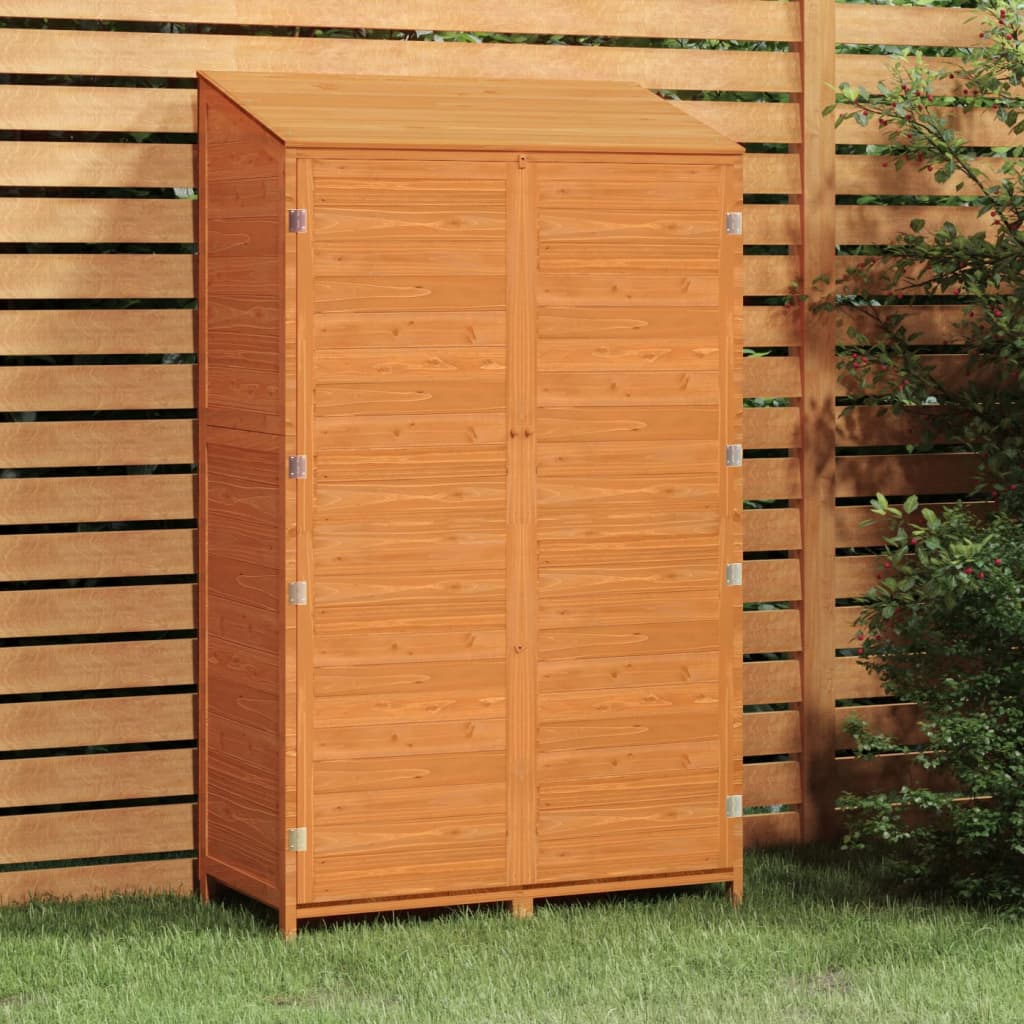 vidaXL Caseta de Jardín en Madera Maciza de Abeto 102x52x174,5 cm Marrón - Image 1 of 8