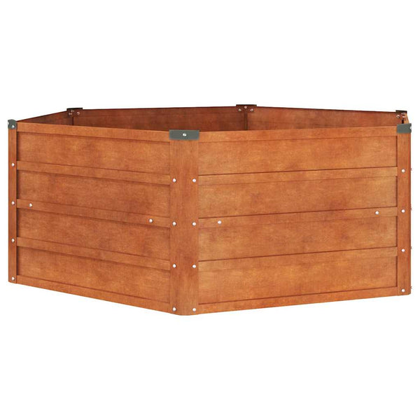 Letto Rialzato da Giardino in Acciaio Corten 129x129x45 cm Ruggine - immagine 2 | SolPatio