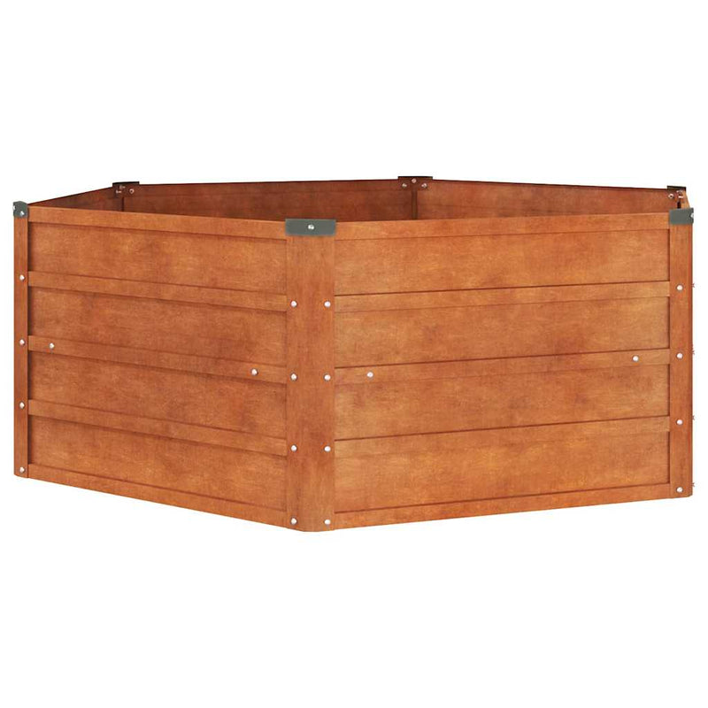 Letto Rialzato da Giardino in Acciaio Corten 129x129x45 cm Ruggine - immagine 2 | SolPatio - Image 2 of 6