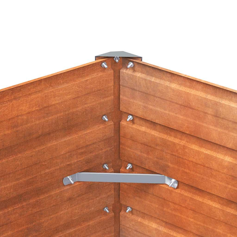 Letto Rialzato da Giardino in Acciaio Corten 129x129x45 cm Ruggine - immagine 5 | SolPatio - Image 5 of 6