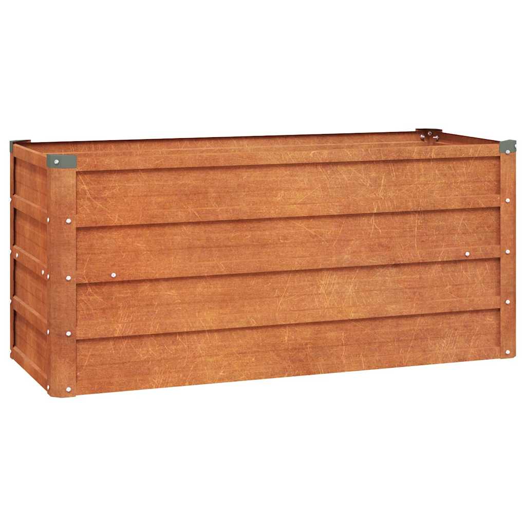 vidaXL Raised Garden Bed, Corten Steel, 100x100x45 cm, Rust - Image 4 of 20