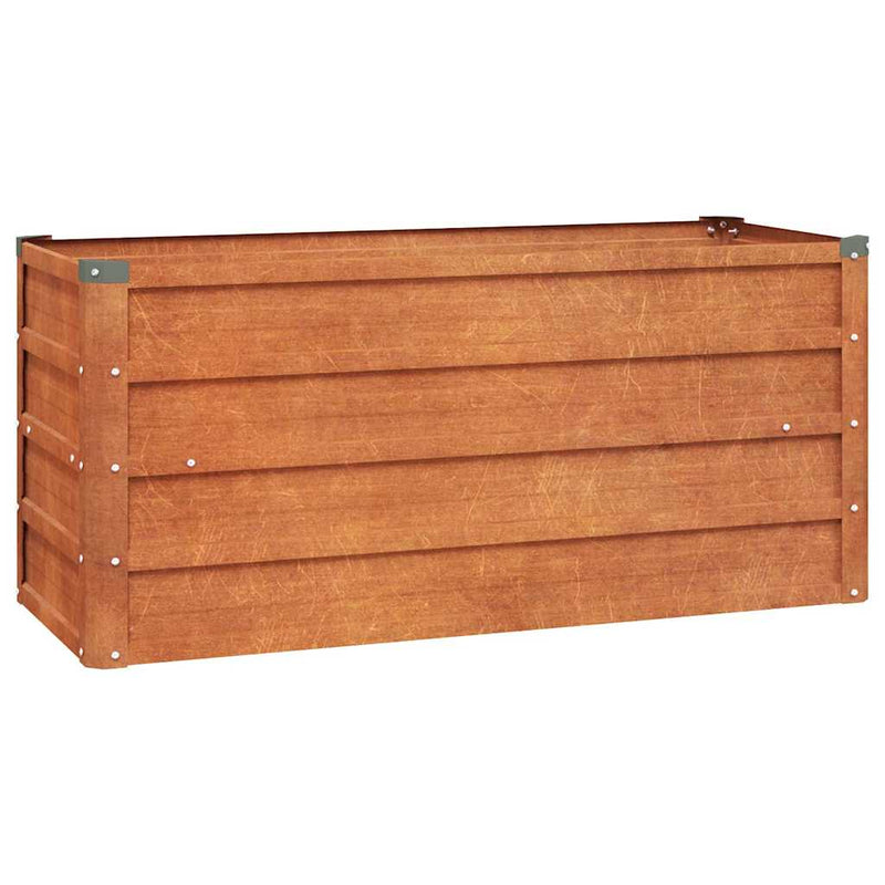 vidaXL Raised Garden Bed, Corten Steel, 100x100x45 cm, Rust - Image 4 of 20