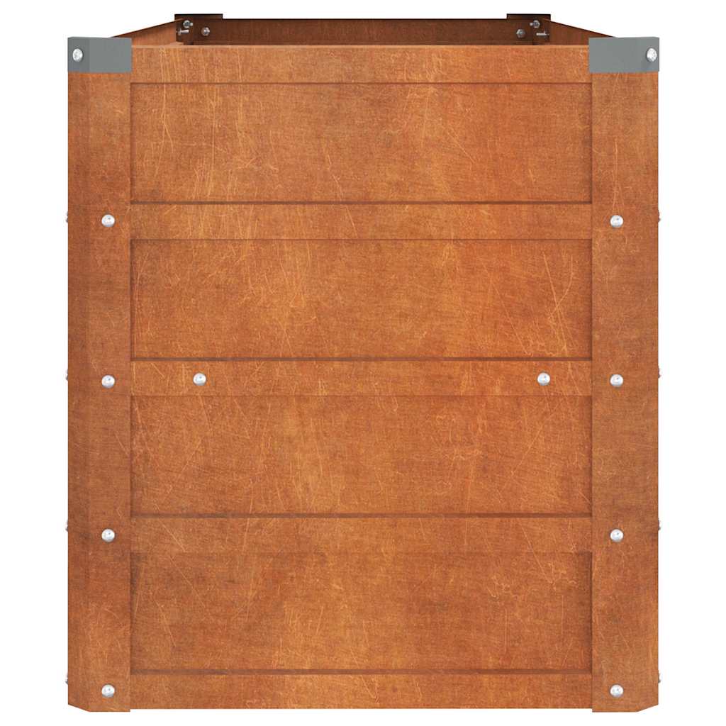 vidaXL Raised Garden Bed, Corten Steel, 100x100x45 cm, Rust - Image 11 of 20