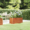 vidaXL Raised Garden Bed, Corten Steel, 100x100x45 cm, Rust - Image 3 of 20