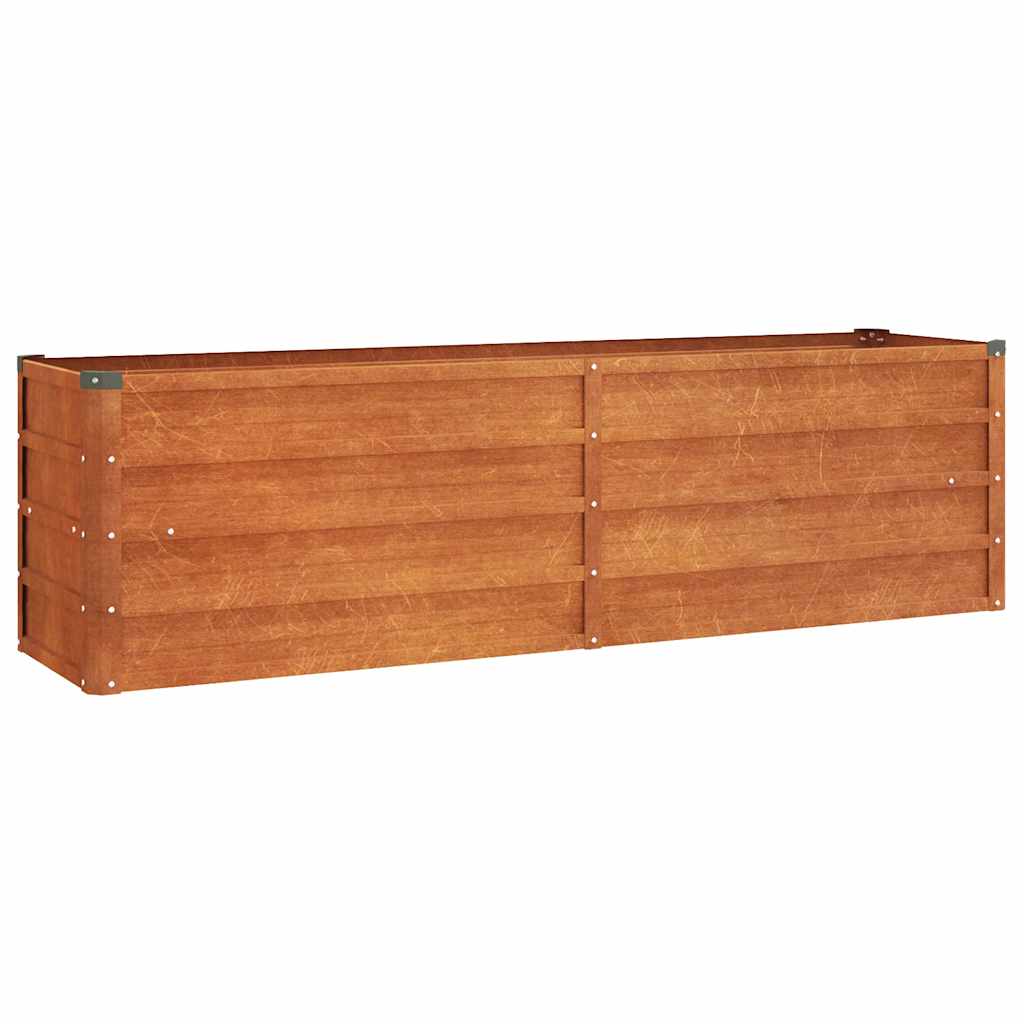 vidaXL Corten Steel Raised Garden Bed, 240x40x45 cm, Rust - Image 11 of 41