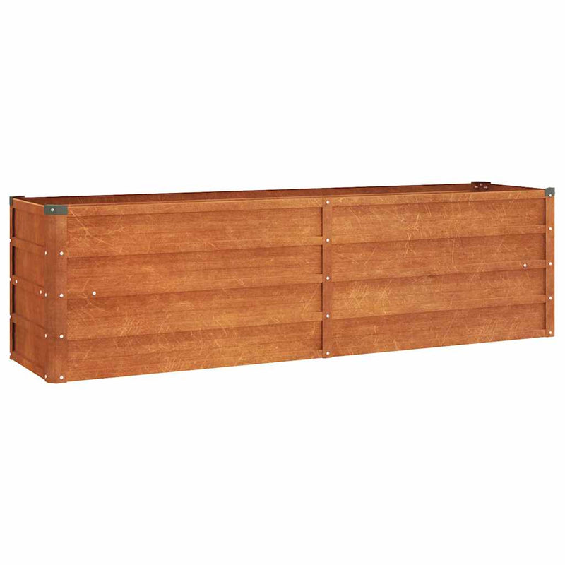 vidaXL Corten Steel Raised Garden Bed, 240x40x45 cm, Rust - Image 11 of 41