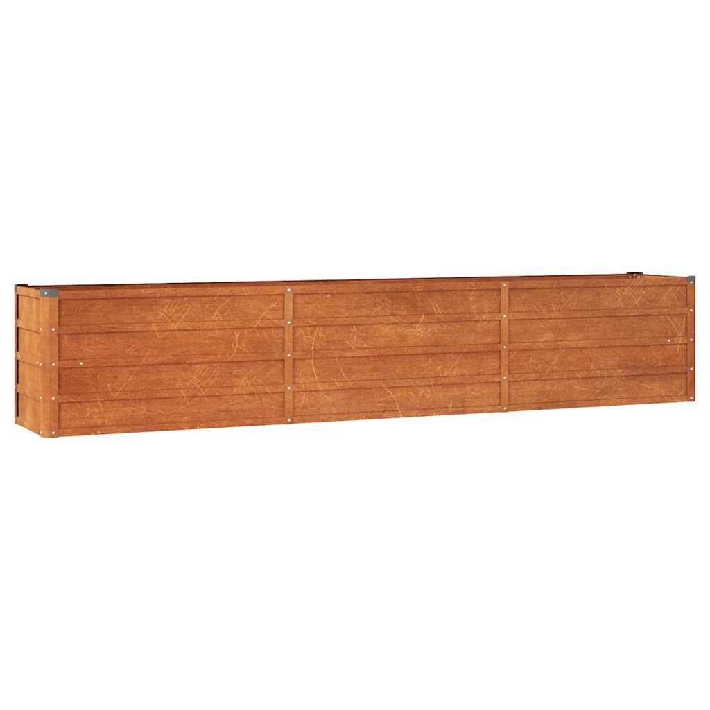 vidaXL Corten Steel Raised Garden Bed, 240x40x45 cm, Rust - Image 9 of 41