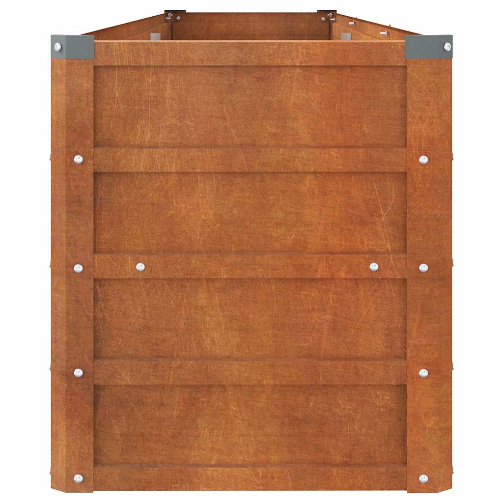 vidaXL Corten Steel Raised Garden Bed, 240x40x45 cm, Rust - Image 36 of 41